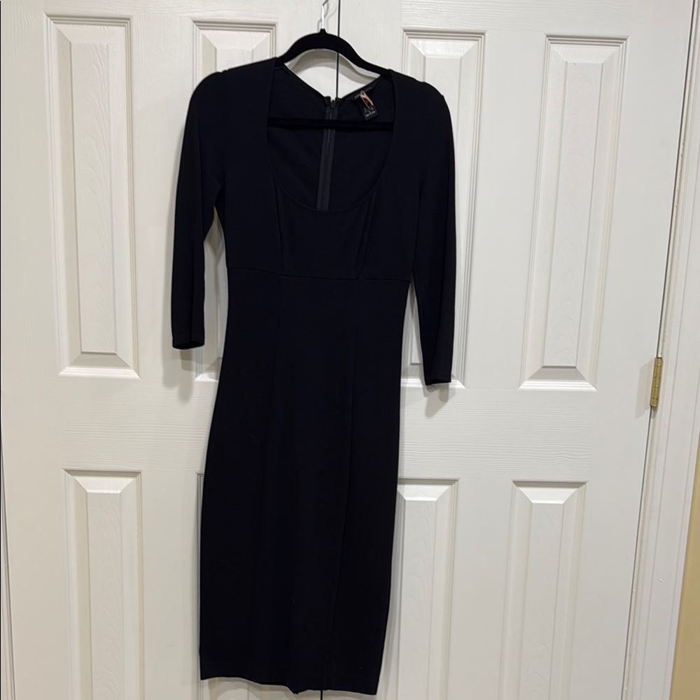 Moda International Black V-Neck Bodycon Dress